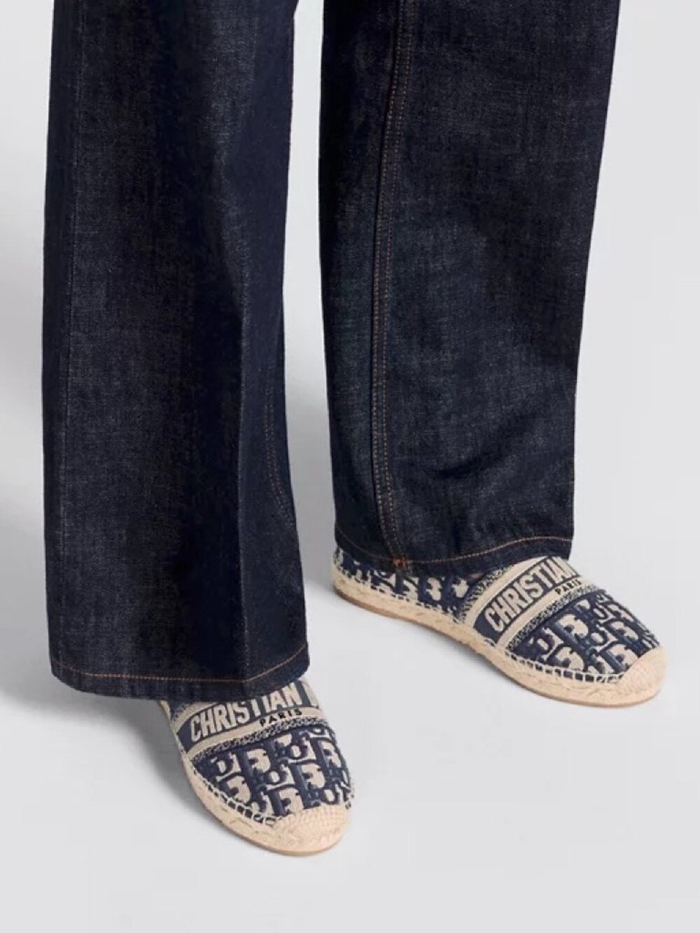 Dior Granville Espadrille Deep Blue Dior Oblique Embroidered Cotton